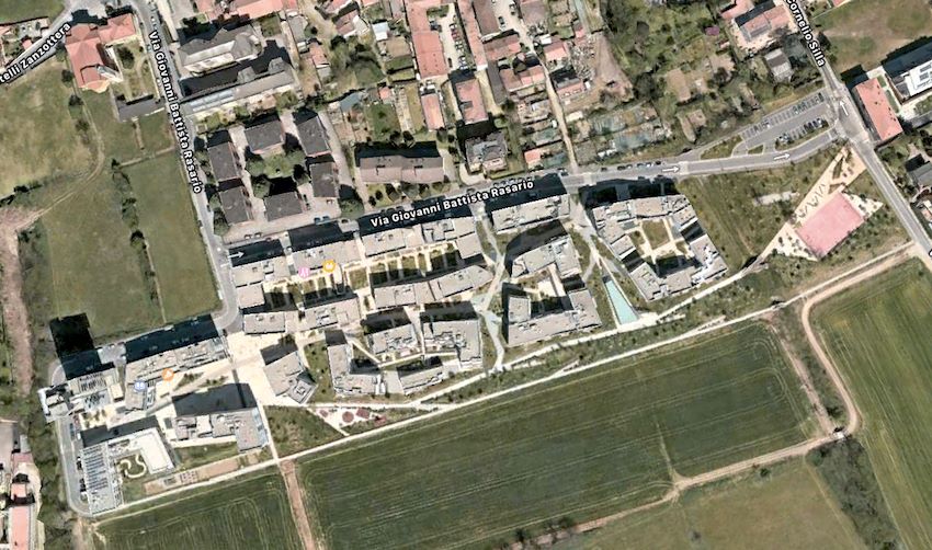 Veduta satellitare dell’area dove è stato realizzato il “Borgo Sostenibile” di Figino.