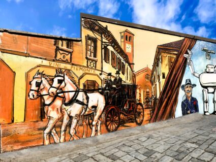 Sagra di Baggio, foto Murale modificato con I.A.