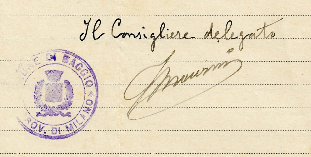 FIRMA del Consigliere MANZONI 1924