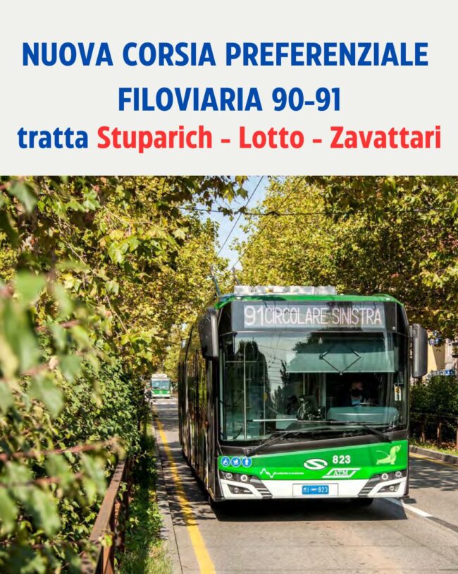 Nuova corsia filoviaria 90 91