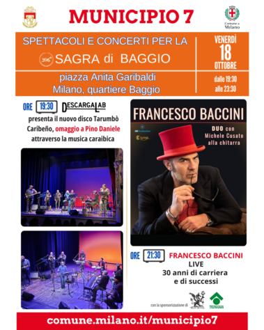 Locandina Spettacoli alla Sagra di Baggio 2024